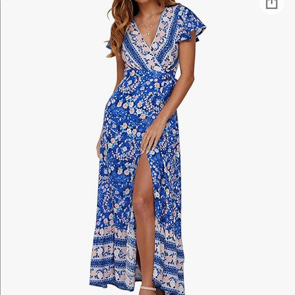 Floral wrap maxi dress.